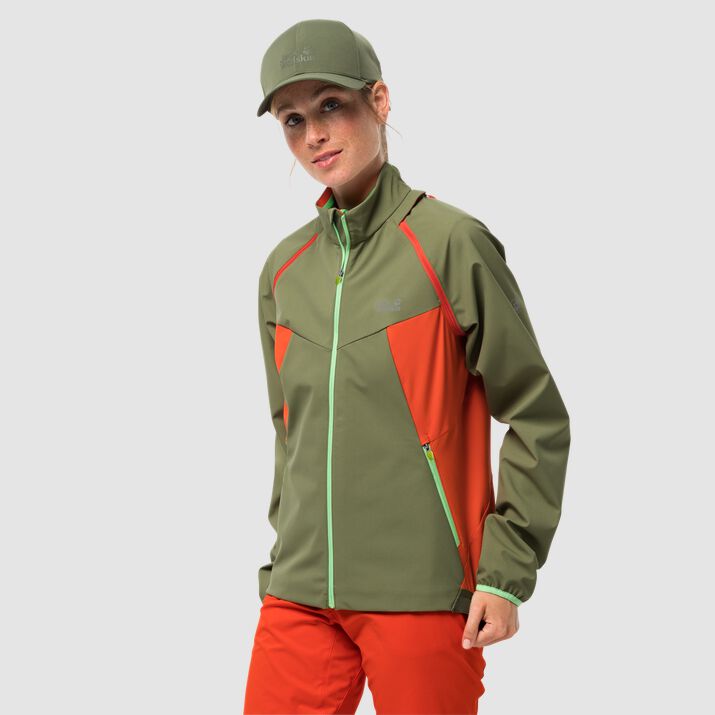 Chamarra Ciclismo Jack Wolfskin Tandem Mujer Verde Oliva Mexico-3758496